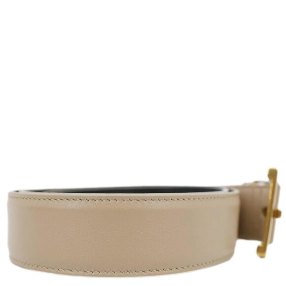 Yves Saint Laurent  Cassandre Leather Belt Beige Size 90 - Picture 7 of 11